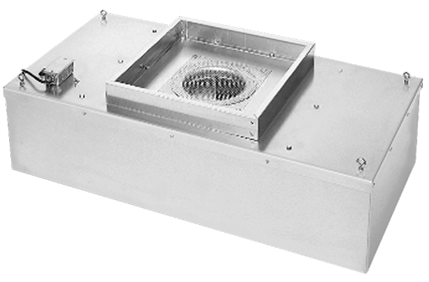 Módulo de filtro terminal Pureflo FPM con ventilador, motor y paquete de filtros HEPA/ULPA para proporcionar flujo de aire vertical unidireccional en salas limpias.