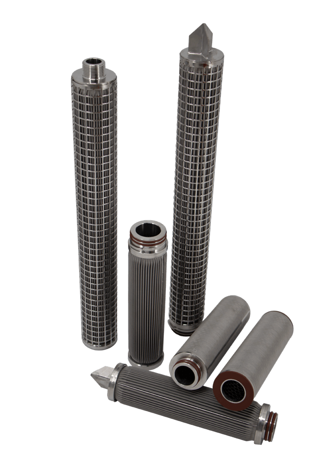 serie de cartuchos plisados y cilíndricos de Acero Inoxidable