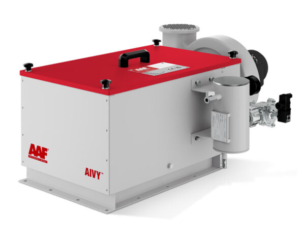 Colector de polvo AIYV MiniPulse de AAF, compacto y eficiente, diseñado para aplicaciones industriales que requieren alta eficiencia en la captura de partículas y mejora de la calidad del aire en espacios reducidos