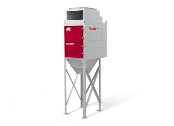 colector de polvo industrial PulsePak Prime de AAF. Este equipo avanzado está diseñado para capturar eficientemente partículas en aplicaciones industriales, mejorando la calidad del aire y la seguridad en el entorno de trabajo.
